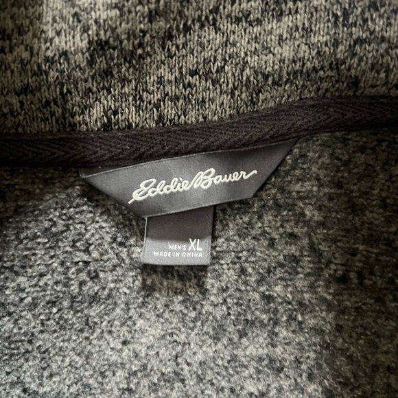 Eddie Bauer Men’s Fleece Snap Mock Pullover Taupe XL - Picture 4 of 8